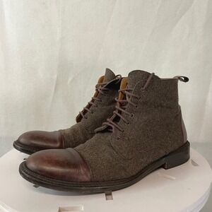 Taft Handmade Spain The Jack Boot Leather Wool‎ Brown Mens 43 EU/ 10 US Lace Up